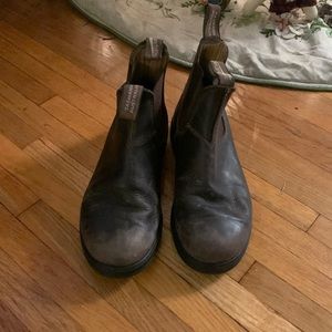 Brown Blunt-stone boots